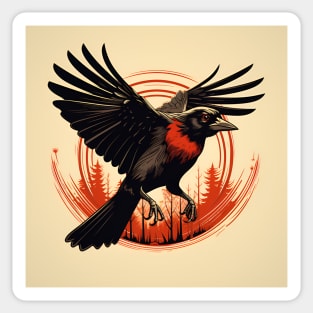 Black bird red logo graphic Sticker